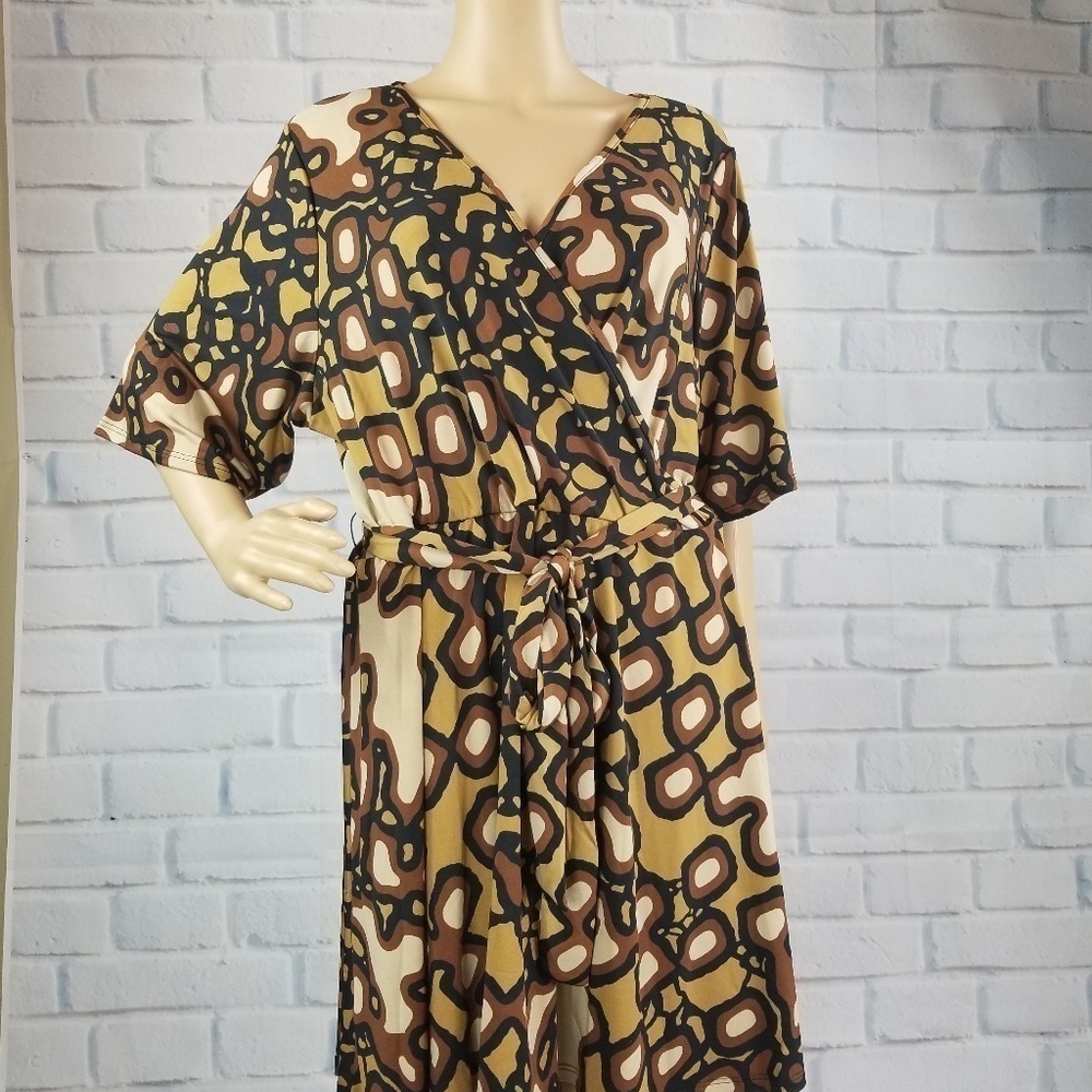 Venus women's tie waist size 2x stretch knit dress - Picture 1 of 7